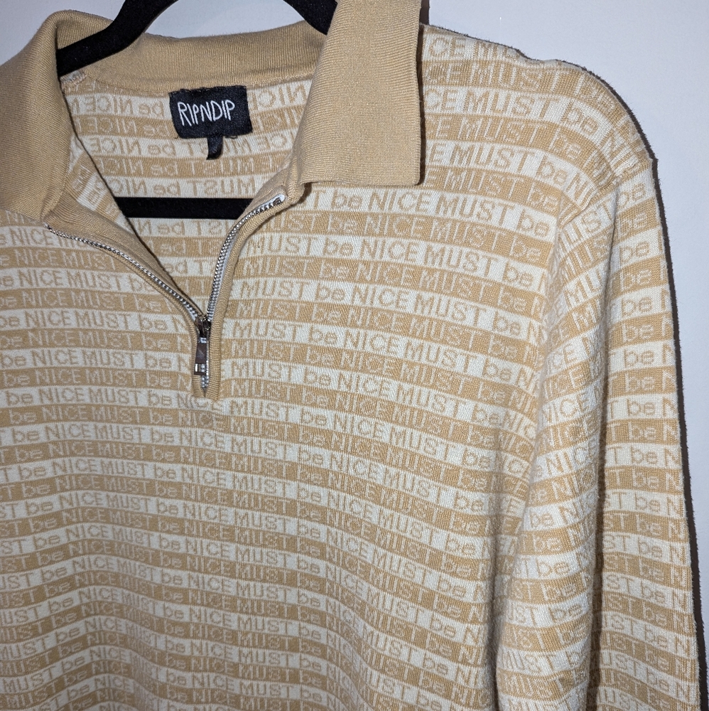 Ripndip Tan Zip Up Sweater